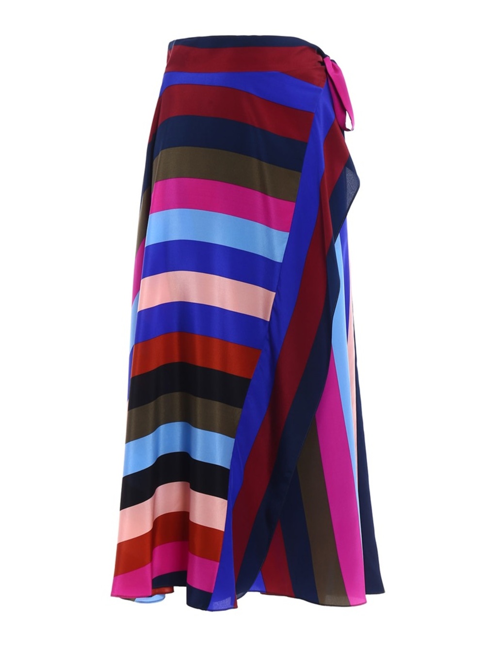 Diane von Furstenberg Carson Stripe Wrap Midi Maxi Skirt